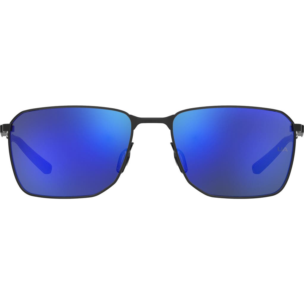 Under Armour Scepter 58mm Square Sunglasses In Black/blue Multilayer