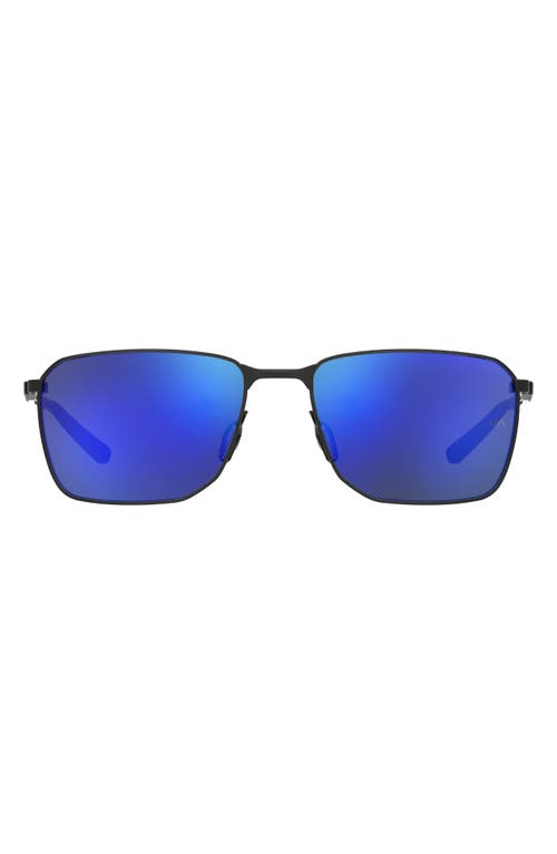 Shop Under Armour 58mm Rectangular Sunglasses In Black/blue Multilayer