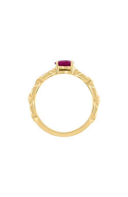 Effy 14k Yellow Gold Ruby & Diamond Double Band Ring In Gold/red
