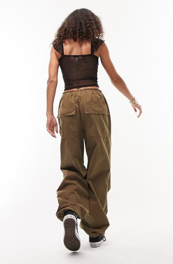 Oversize Parachute Cotton Cargo Pants