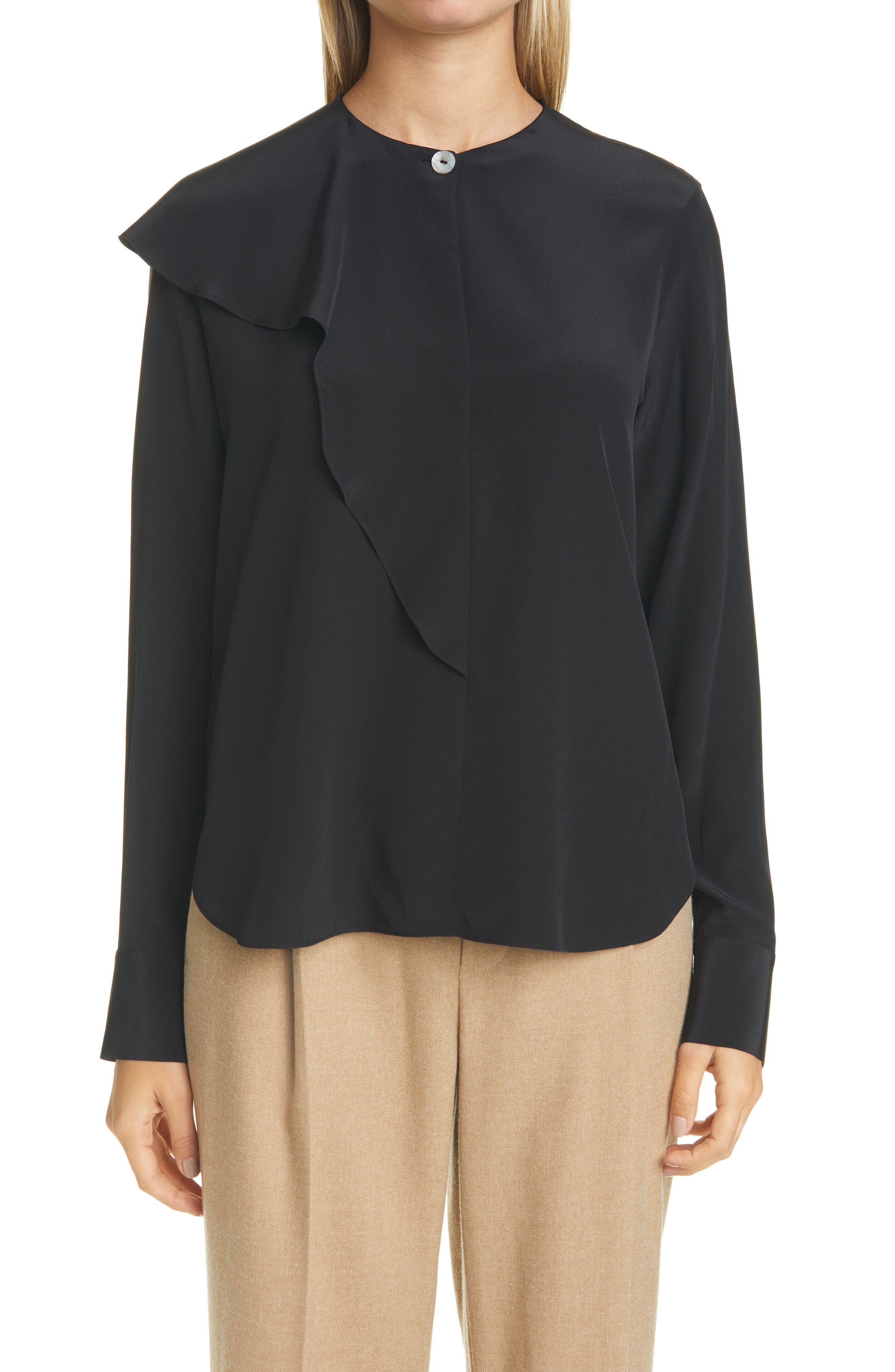 Vince Asymmetrical Flutter Long Sleeve 