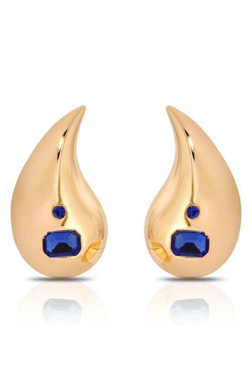 Ettika Teardrop Statement Earrings In Sapphire