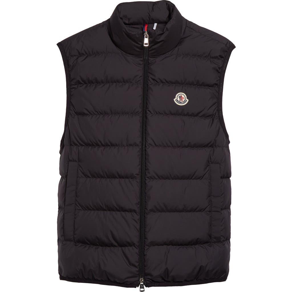 Shop Moncler Contrin Down Puffer Vest In Black