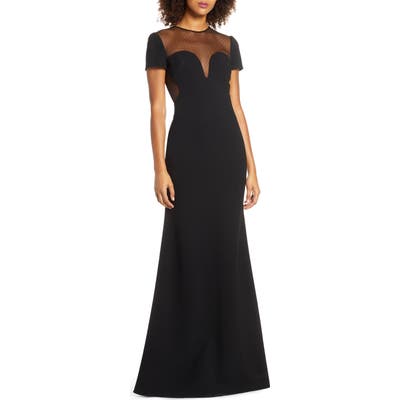 Jill Jill Stuart Dotted Mesh Gown & Stretch Crepe Trumpet Gown, Black