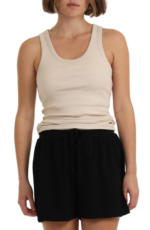 Papinelle Ribbed Shelf Bra Tank in Latte