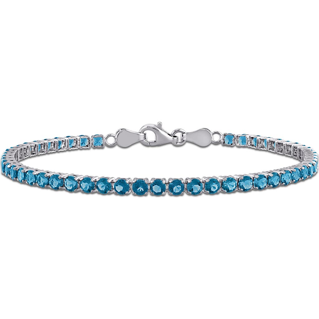 Delmar London Blue Topaz Tennis Bracelet In Blue