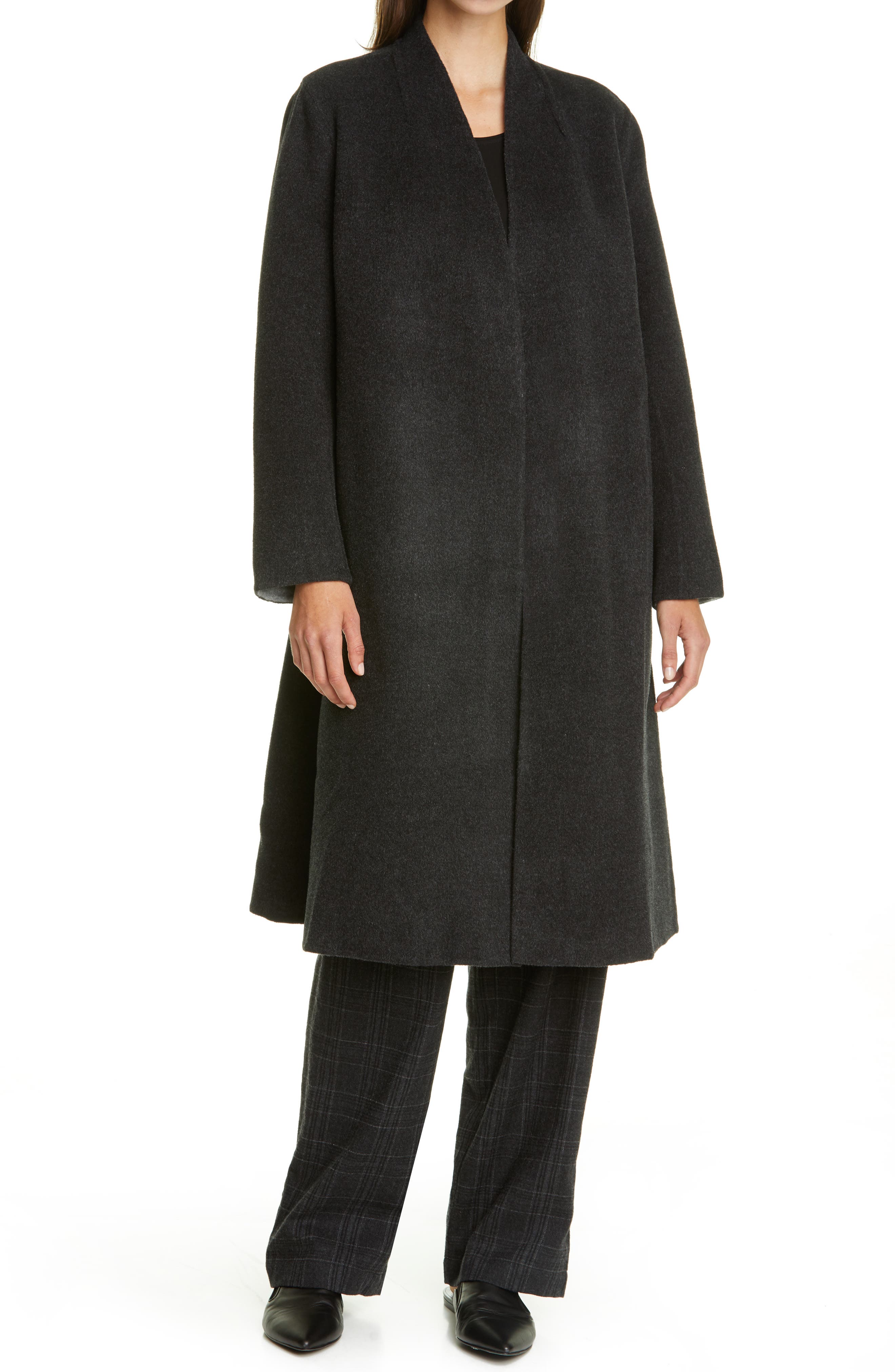 eileen fisher wool and cashmere coat