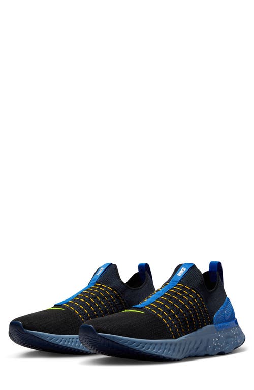 Nike React Phantom Run Flyknit 2 Running Shoe in Black/Volt/Hyper Royal