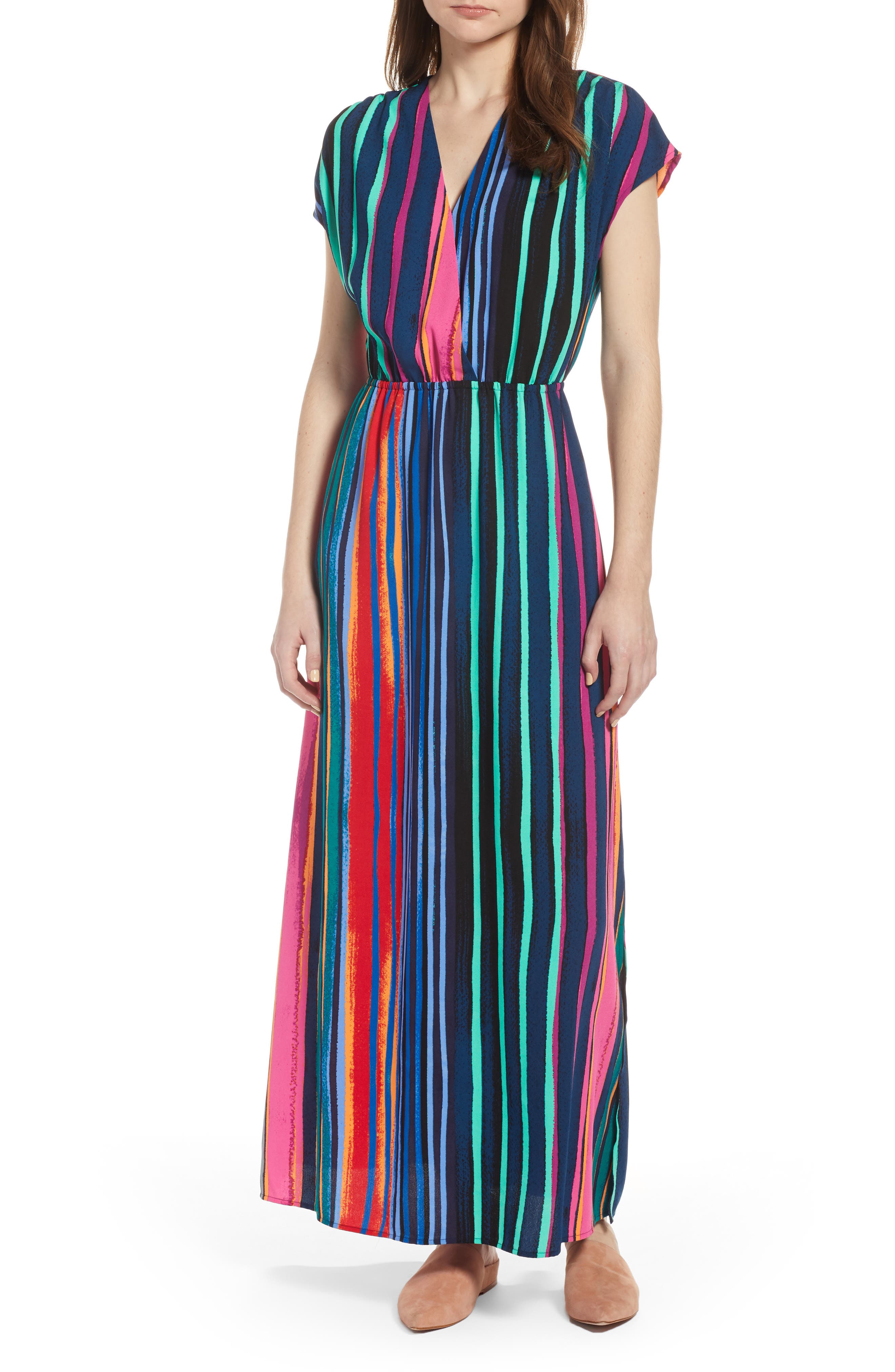 halogen v neck maxi dress