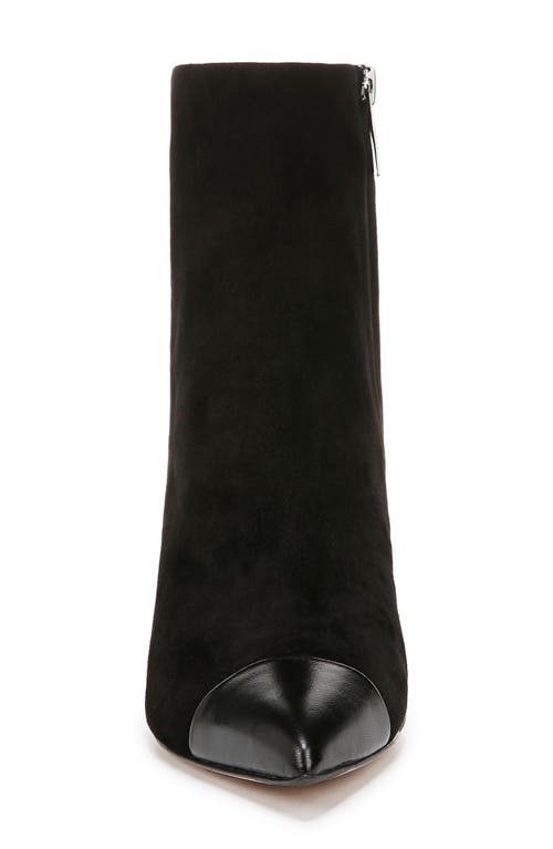 Shop Veronica Beard Lisa Pointed Cap Toe Bootie In Black/black