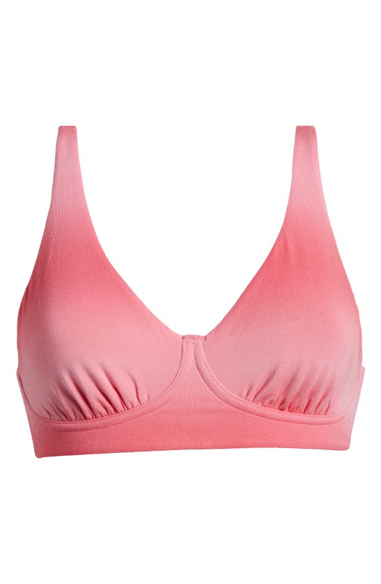 Shop Meundies Feelfree Longline Bralette In Pink Ombre