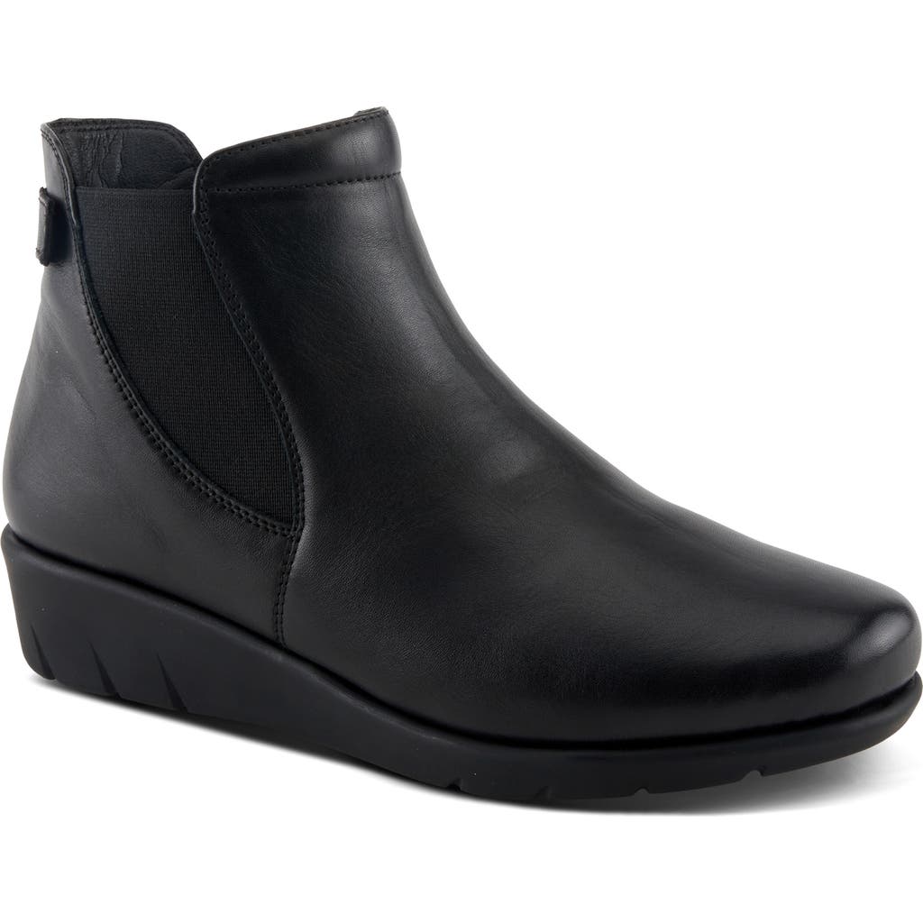 Spring Step Apso Platform Wedge Bootie In Black