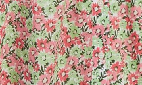 Shop Vineyard Vines Vineyard Tile Print Long Sleeve Dress In Green/pink Floral Marsh