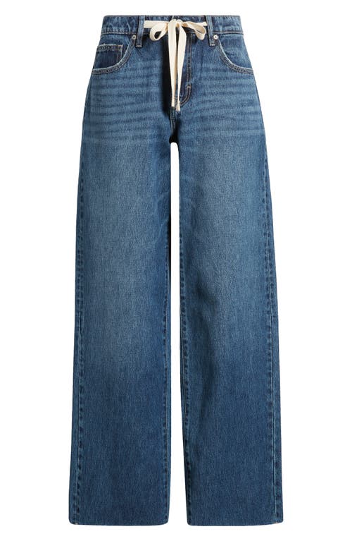 Shop Hidden Jeans Tie Waist Baggy Wide Leg Jeans In Dark Wash