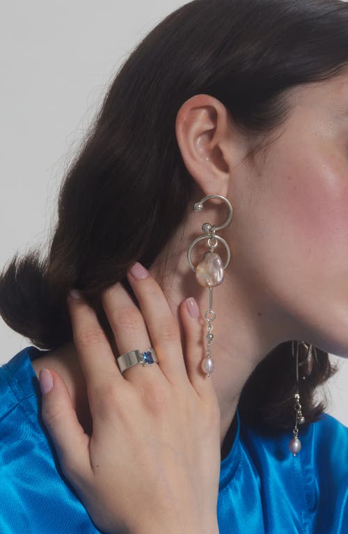 Lady Grey Wade Split Ring In Silver/blue Zircon