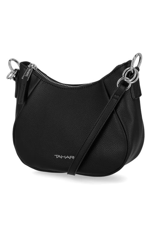 Shop Tahari Burke Faux Leather Crossbody Bag In Black