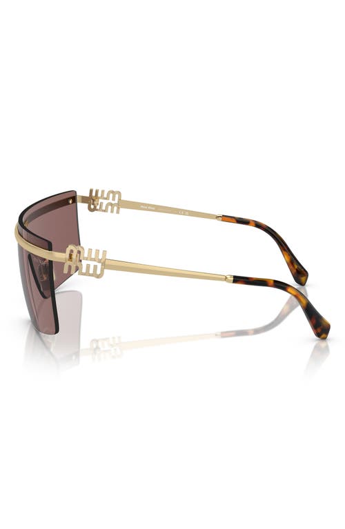 Miu Miu 142mm Rimless Shield Sunglasses In Brown
