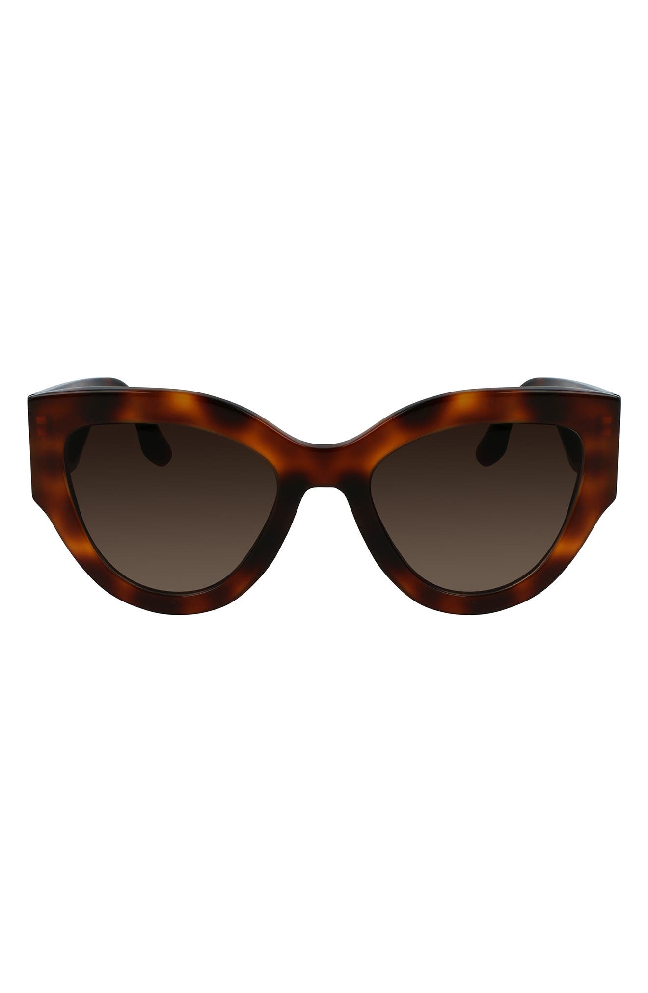 Victoria Beckham Classic Logo 55mm Cat Eye Sunglasses in Tortoise at Nordstrom