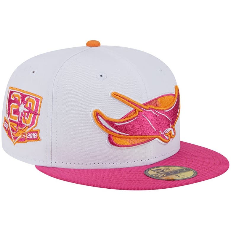 New Era White/pink Tampa Bay Rays 20th Team Anniversary 59fifty Fitted