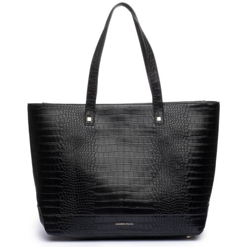 Shop Modern Picnic The Tote In Black Croc