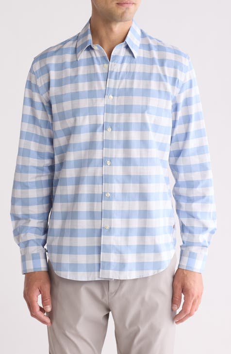 Anson Trim Fit Check Slub Button-Up Shirt