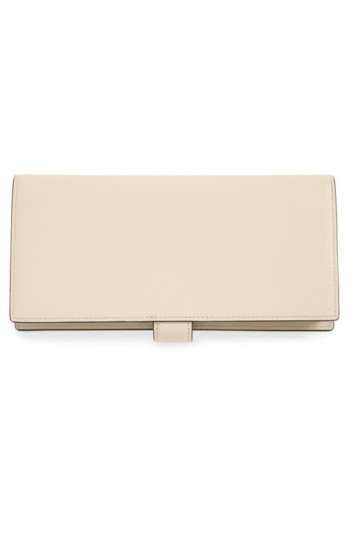 Shop Mulberry Lana Long High Gloss Leather Bifold Wallet In Eggshell