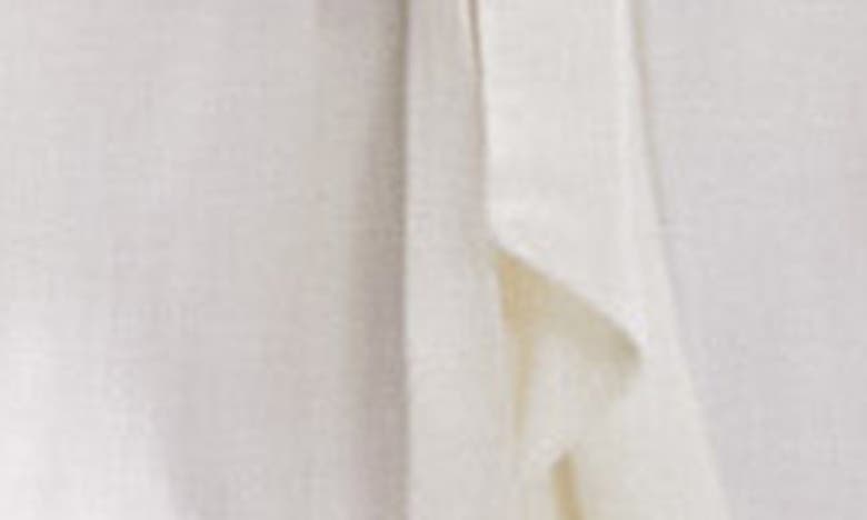 Shop Topshop Tie Waist Long Sleeve Mini Shirtdress In Ivory