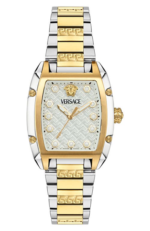 Shop Versace Dominus Two-tone Bracelet Watch, 44mm X 36mm In Two Tone