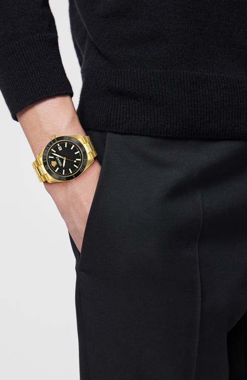 Versace V Dome Watch, 42mm In Ip Yellow Gold