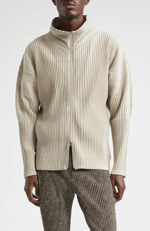 Homme Plissé Issey Miyake Color Pleat Zip Jacket Linen Beige at Nordstrom,