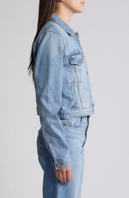 Shop Good American Committed To Fit Denim Jacket In Indigo597