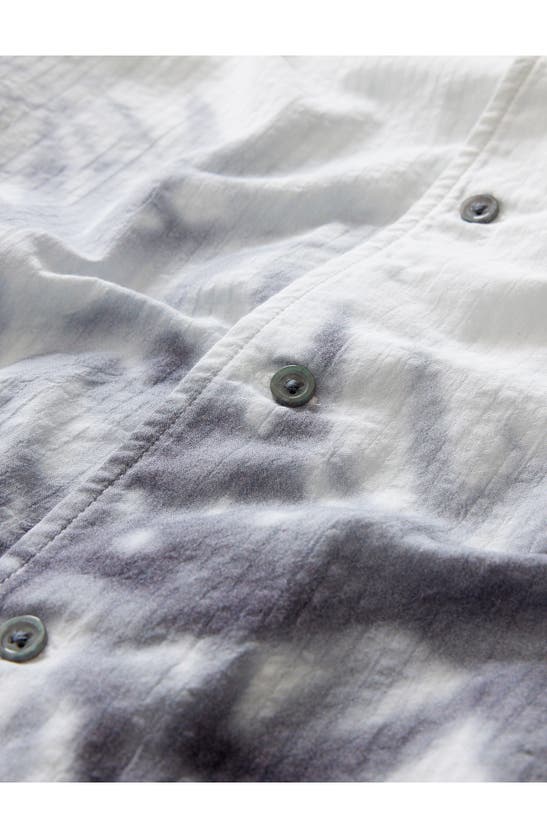 Shop John Varvatos Danny Leaf Print Short Sleeve Cotton Camp Shirt In White Multi
