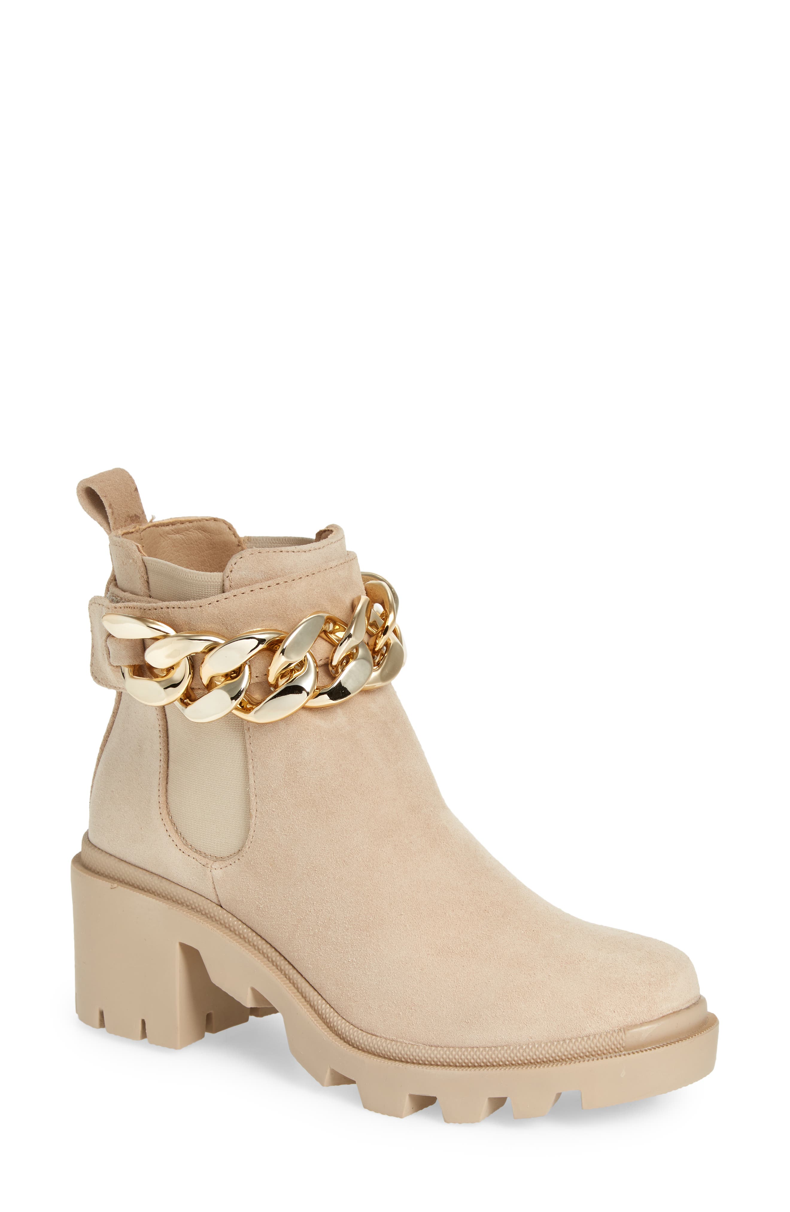 Steve Madden Amulet Chain Bootie in Sand Suede