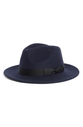 Hickey Freeman Wool Felt Fedora In Navy
