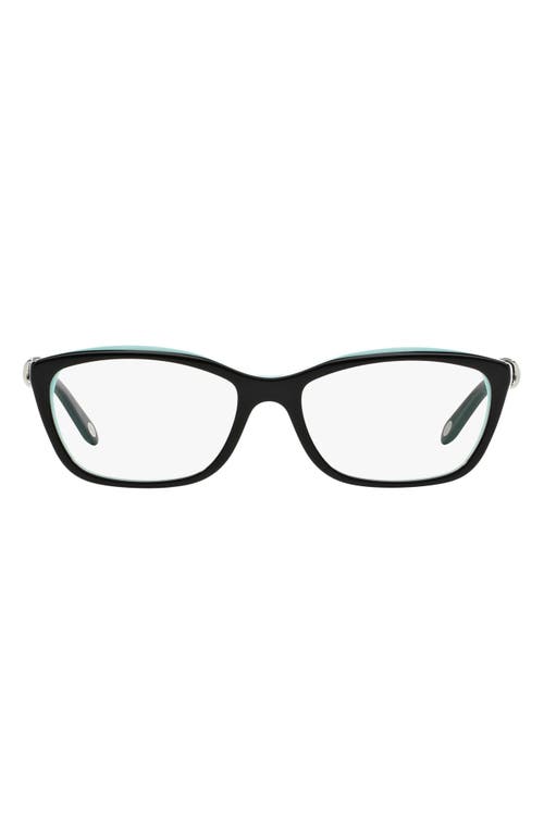 Tiffany & Co. 54mm Cat Eye Optical Glasses in Top Black/Blue at Nordstrom