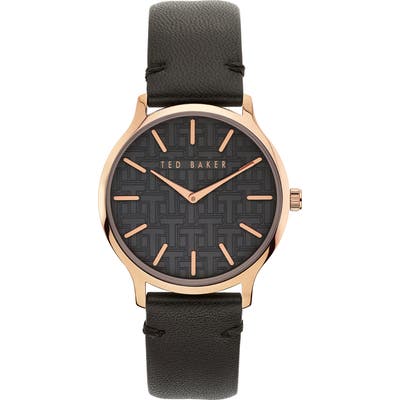 Ted Baker London Poppiey Leather Strap Watch,