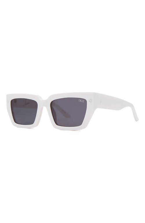 Dezi Switch 55mm Square Sunglasses In White/dark Smoke