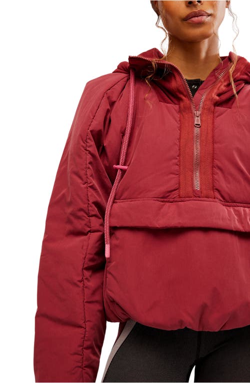 Shop Fp Movement By Free People Fp Movement In A Pillow Water Resistant Packable Puffer Anorak In Sour Cherry