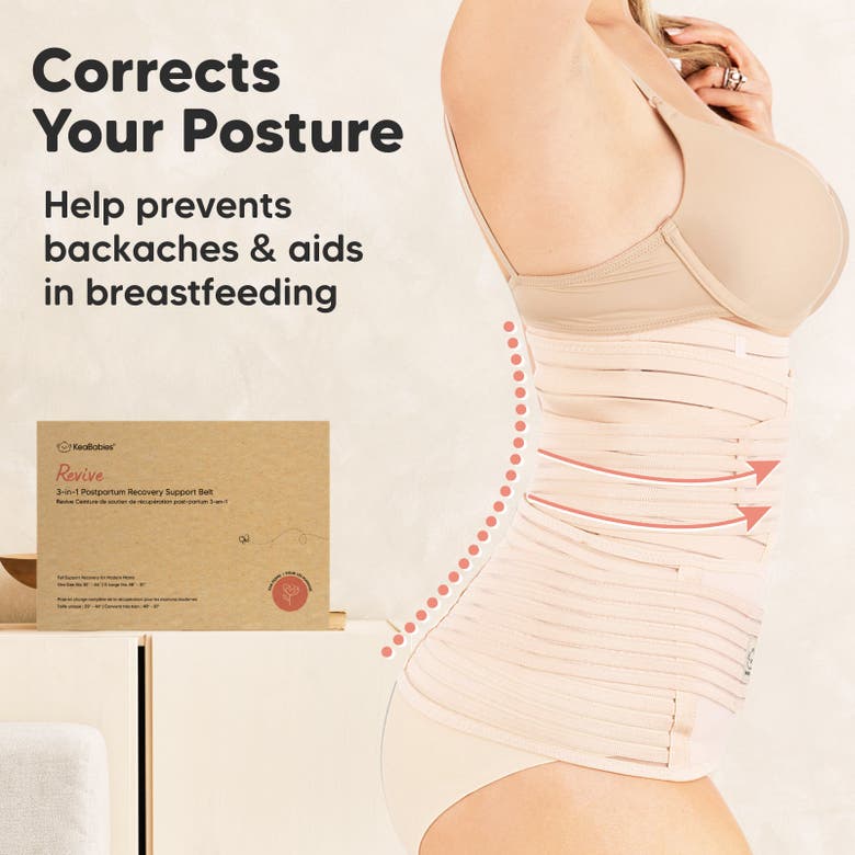 Keababies Revive 3-in-1 Postpartum Recovery Support Belt In Classic Ivory