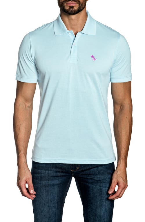 T-Rex Embroidered Cotton Polo in Mint