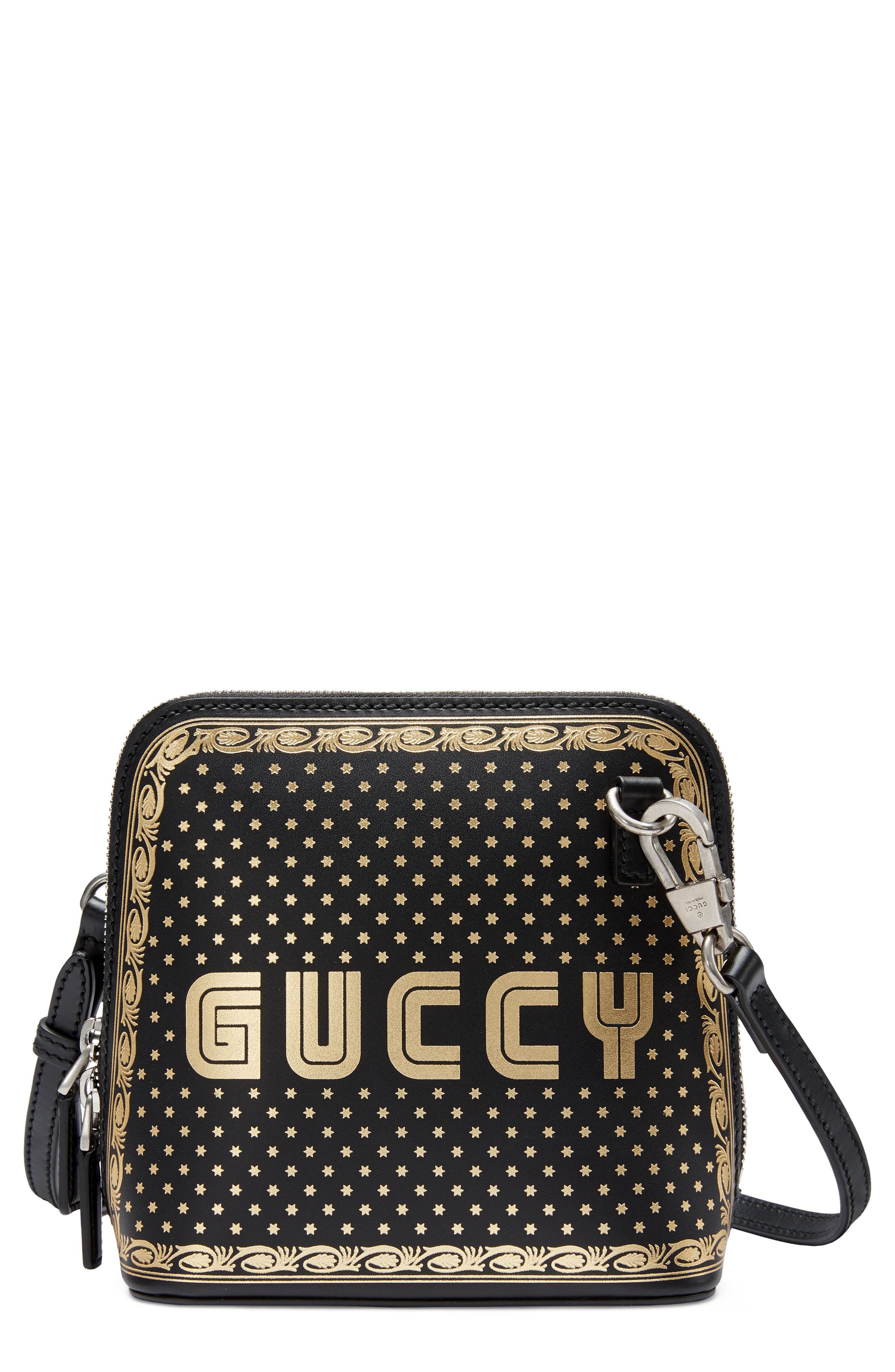 Gucci Guccy Logo Moon \u0026 Stars Leather 