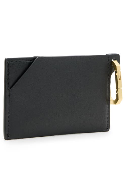 Allsaints Womens Black Hex Leather Card Holder In Black