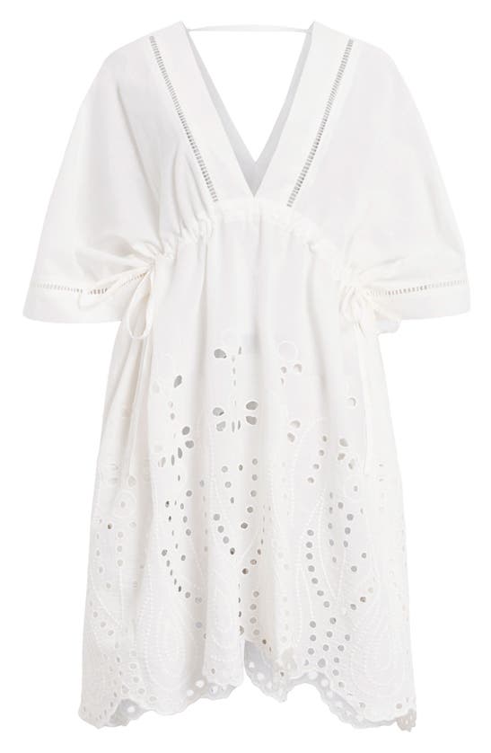 Shop Allsaints Avalon Eyelet Cover-up Dress In Chalk White