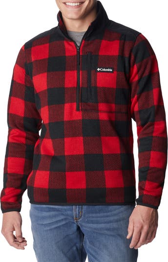 Columbia Men's Lodge Pullover Jacket, Mountain Red, Black, X-Large