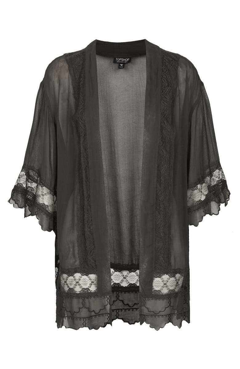 Topshop Lace Inset Kimono Jacket | Nordstrom