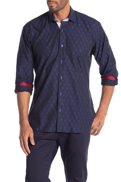 Maceoo Printed Regular Fit Shirt Blue at Nordstrom,