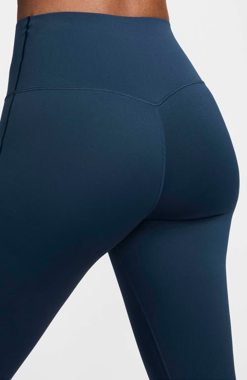 Shop Nike Universa Dri-fit Medium Support High Waist Leggings In Armory Navy/black