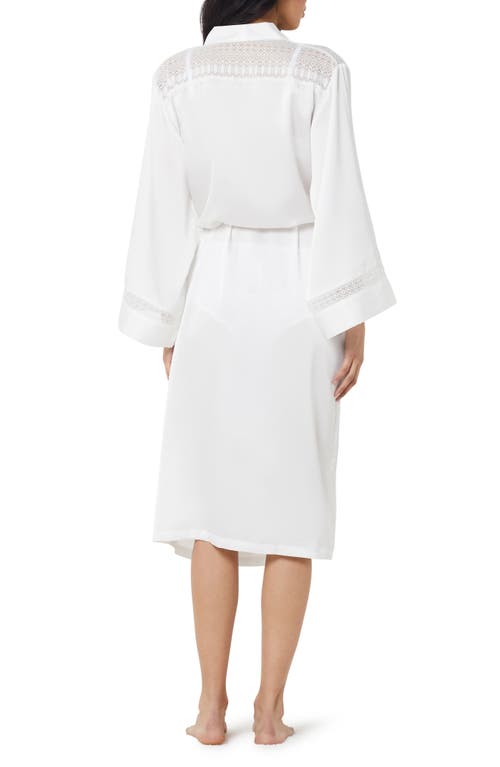 Shop Etam Gravure Deshabille Lace Trim Satin Robe In White