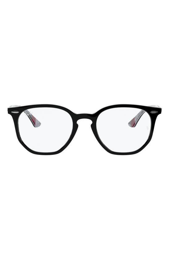 Ray Ban Unisex 52mm Round Optical Glasses In Top Black