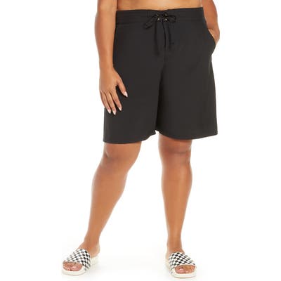 Plus Size La Blanca 9-Inch Board Shorts, Black
